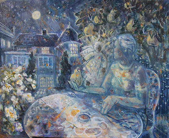 'Quince Tree, Night' 2024  - oil on canvas (40x50 cm)