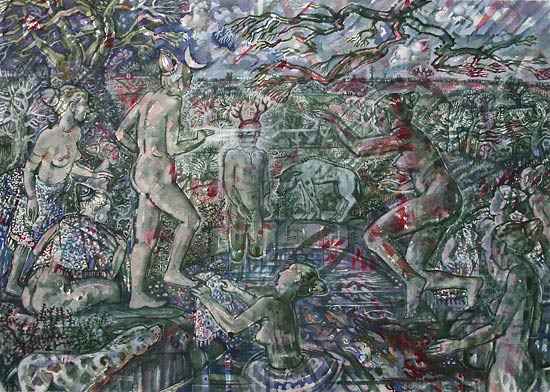 'The Bathing Pool, Diana and Actaeon' 2015 - gouache on paper (50 x 70cm)