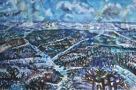 'Snow on Dartmoor' 2012 - gouache on paper (44 x 67 cm) *