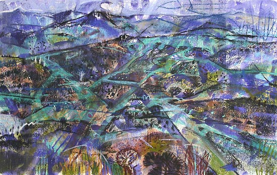 'After Swaleing, Dartmoor Spring' 2010  -pastel on paper (35 x 55 cm)